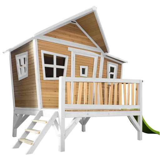 "Emma Spielhaus Braun/Weiß - Lindgrüne Rutsche image"