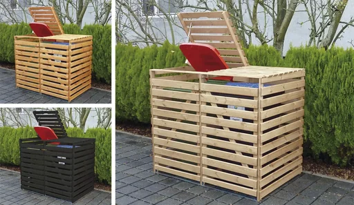 "Mülltonnenbox "Vario V" für 2 Tonnen, natur image"