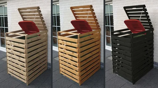 "Mülltonnenbox "Vario V" für 1 Tonne, honigbraun image"