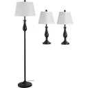 3er- Lampenset 2 Tischlampen + 1 Stehlampe