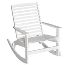 Garten Schaukelstuhl Relaxsessel Gartenstuhl Schaukelsessel Bambus Sperrholz Weiß 70 x 100 x 95,5 cm