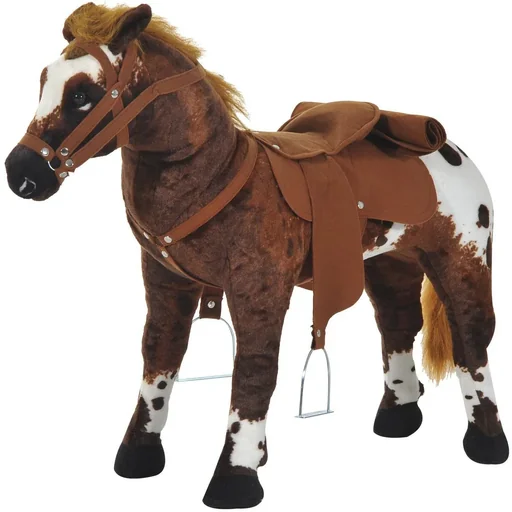 "Kinder Reitpferd Plüsch Spielzeug braun image"