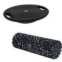 Schaumstoffrolle - Yogaroller + professionelles Balance Board - Schwarz