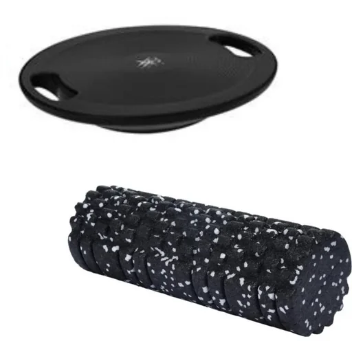 "Schaumstoffrolle - Yogaroller + professionelles Balance Board - Schwarz image"