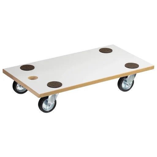 "Transporthilfe MM 1316, 57,5 x 30 x 11 cm, Vollgummi Rollen Ø 75 mm, Rollenlager, Tragkraft 250 kg, MDF beschichtet image"