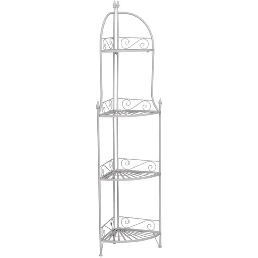 "Badregal Pflanzregal Standregal Bücherregal Lagerregal Aufbewahrungsregal faltbar Metall Weiß 46 x 31 x 157 cm image"