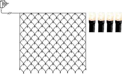 "LED Lichternetz 3x3 Meter, 200 kaltweiße LEDs image"