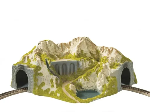 "Ecktunnel, 1-gleisig, gebogen, 41 x 37 cm, 20 cm hoch, Durchfahrtshöhe 9,3 cm, Geeignet für R1 oder R2 image"
