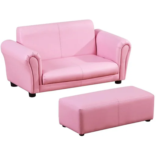 "Kindersofa mit Hocker rosa Sessel Kinder Softsofa image"