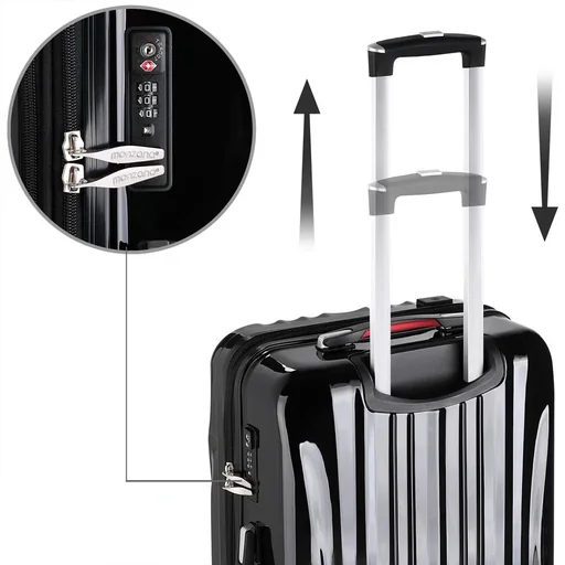 "Hartschalenkoffer Ikarus Black L in ABS 90-102l 67,5x48x28cm image"
