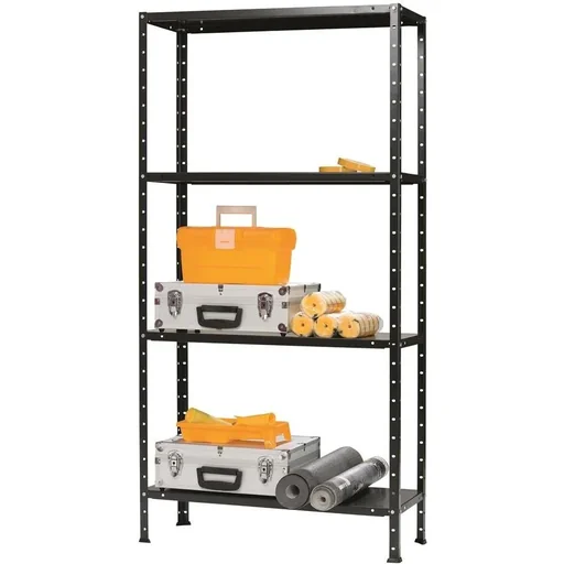 "Lagerregal / Regal Solid 50 Schwarz - 200 kg Tragfähigkeit - 150x75x30 cm image"