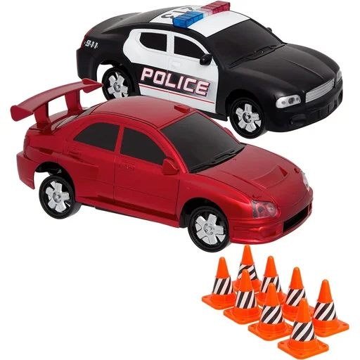 "Sharper Image RC Rennset Polizei und Rennwagen 2 Spieler mit Spielfiguren image"
