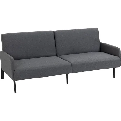 "Schlafsofa Klappsofa 2-Sitzer Stoffsofa Bettsofa Sofa mit Schlaffunktion Sofagarnitur Leinen-Touch Stahl Grau 214 x 94 x image"