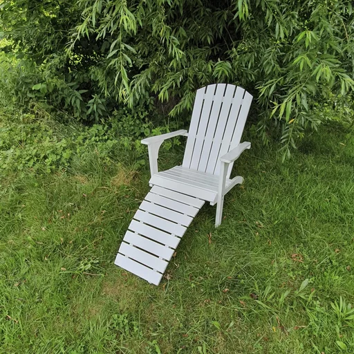 "Deckchair mit Fußablage, weiß lackiert image"