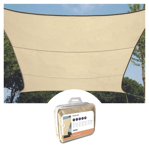 "WASSERDURCHLÄSSIGES SONNENSEGEL - QUADRATISCH - 5 x 5 m - CHAMPAGNER image"