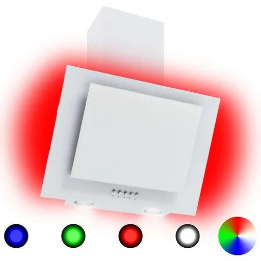 "RGB-LED-Abzugshaube 60 cm aus Edelstahl und gehärtetem Glas image"