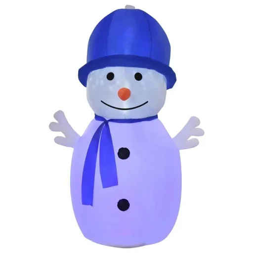 "1,8 m aufblasbarer Schneemann mit 2 LED-Drehlichtern Weihnachtsdeko image"