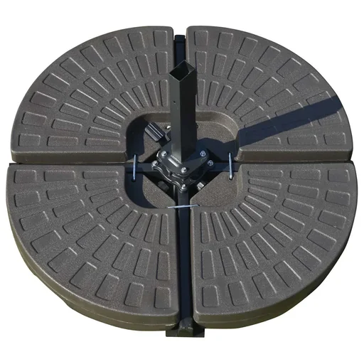 "Schirmgewicht 4-tlg. Schirmständer mit 17 kg Wasser oder 25 kg Sand befüllbar HDPE Kaffee 100 x 100 x 10,5 cm image"