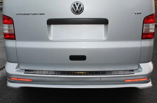 "Ladekantenschutz Edelstahl graphite / black für VW Transporter T5 Multivan, Caravelle, Baujahr 2003-2015 image"