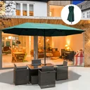 Sonnenschirm Gartenschirm Marktschirm Doppelsonnenschirm Terrassenschirm mit Handkurbel Oval