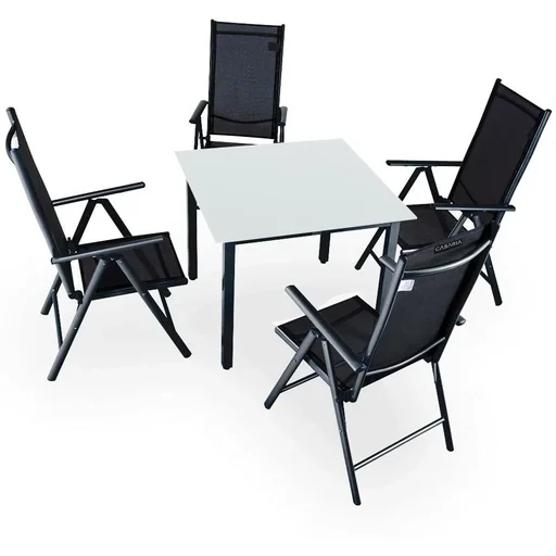 "Gartenset Bern 4+1 in Aluminium anthrazit mit Milchglas image"
