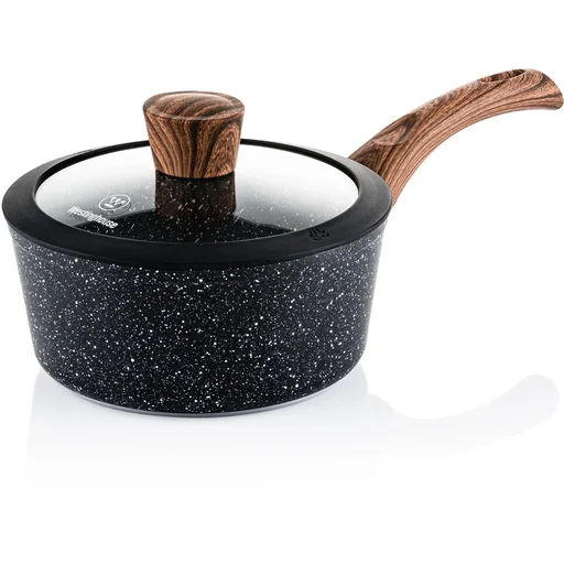 "Kochtopf 18 cm Schwarzer Marmor Holz image"