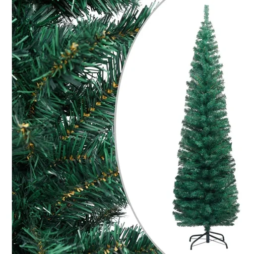 "Weihnachtsbaum mit Ständer schmal 240 cm PVC grün image"
