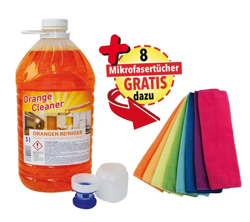"Orangenreiniger XXL Spezialset, 5 Liter plus 8 Mikrofasertücher image"