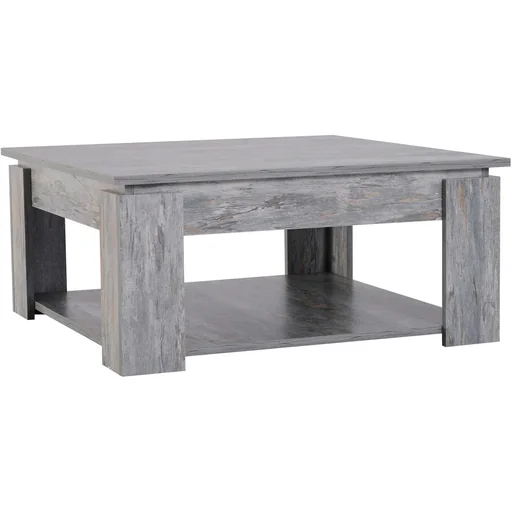 "Couchtisch Beistelltisch Holztisch mit Ablage Pinie Shabby 80 x 80 cm image"