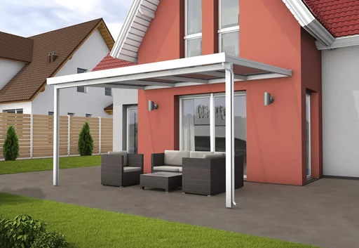"Terrassendach Premium, weiß, 4102 x 3060 mm - 10mm Verbundsicherheitsglas (VSG) image"