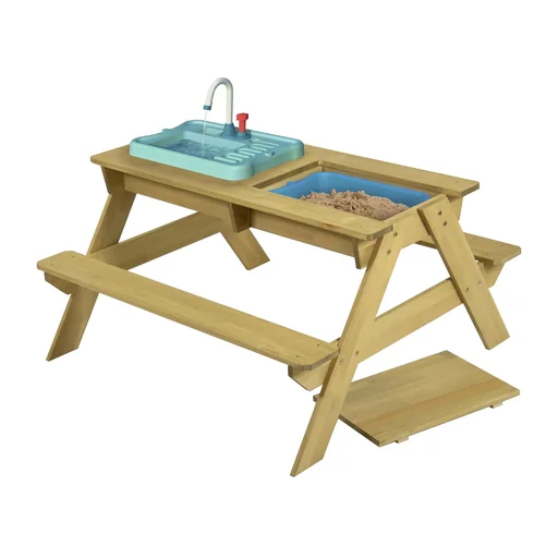 "Spielwaren Holz Kinder Picknicktisch 89x94x51 cm Natur image"