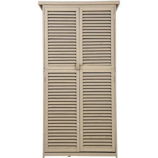 Geräteschuppen Gerätehaus Geräteschrank 4 Fächer Grau