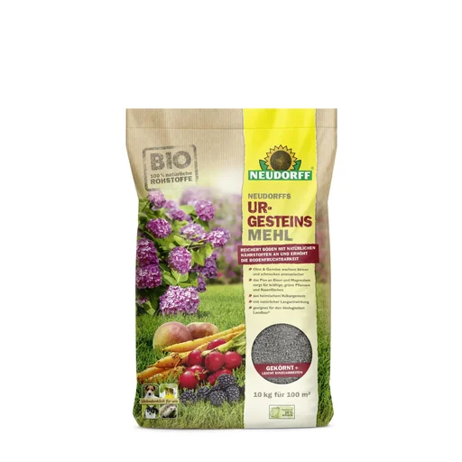"UrgesteinsMehl - 10 kg Gartenboden verliert mit der Zeit wertvolle Mineralsubstanzen und Spurenelemente. Sorgen Sie für neue Boden-Kraft! Diabasgesteinsmehl natürlichen, vulkanischen Ursprungs für den ganzen Garten Optimal geeignet zur Eisen- und Magnesiu image"