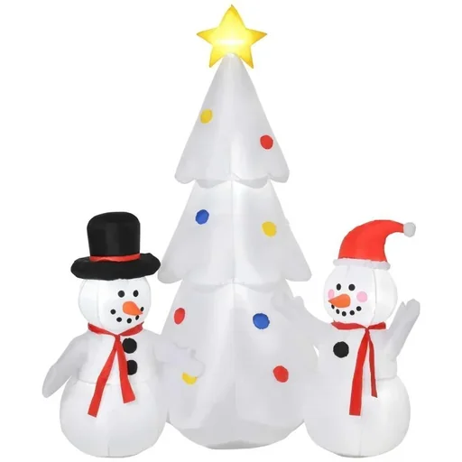 "Aufblasbarer Weihnachtsbaum Weihnachtsdekoration mit Schneemann 185 cm image"