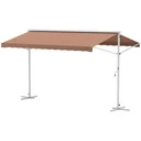 Markise winkelverstellbar, Farbe: Braun, 4,5 x 3,4 m