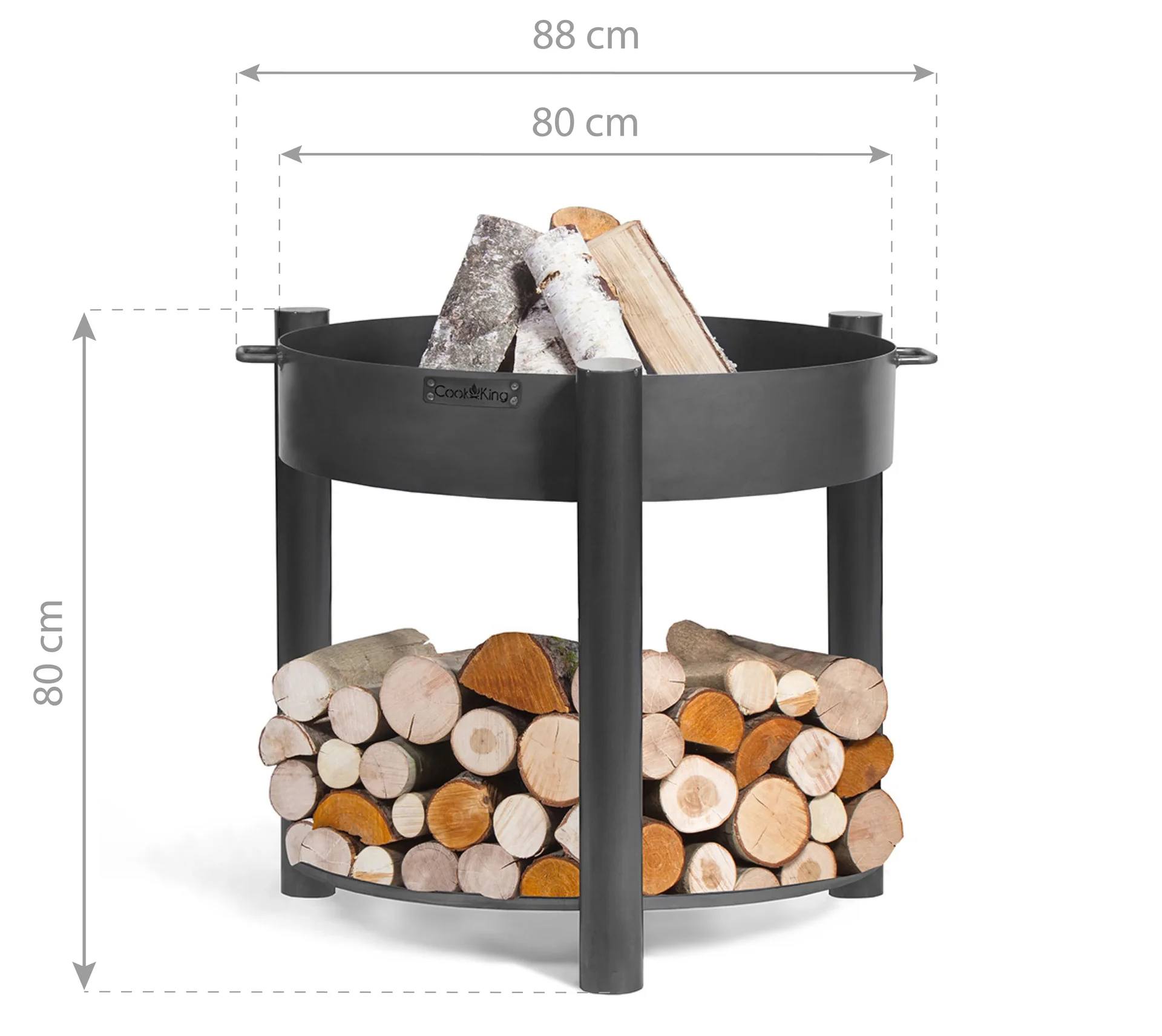 "CookKing Feuerschale Montana 80 hoch, inklusive Holzlager image"