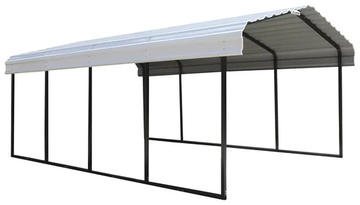 Stahlcarport Neapel 602 x 370 cm, schwarz-grau