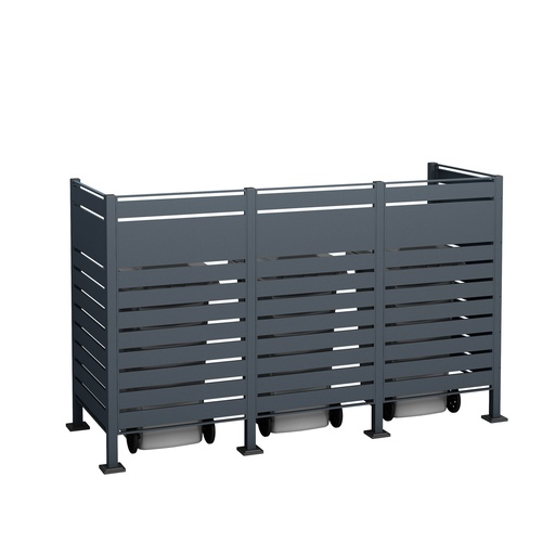"Westmann Mülltonnenverkleidung Planum 3er 150 cm anthrazit (3× 240 L) image"