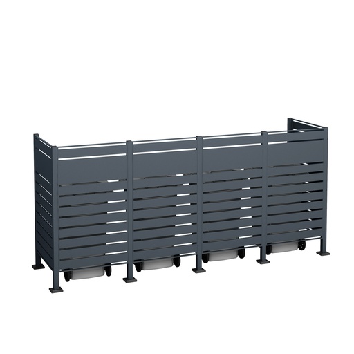 "Westmann Mülltonnenverkleidung Planum 4er 150 cm anthrazit (4× 240 L) image"