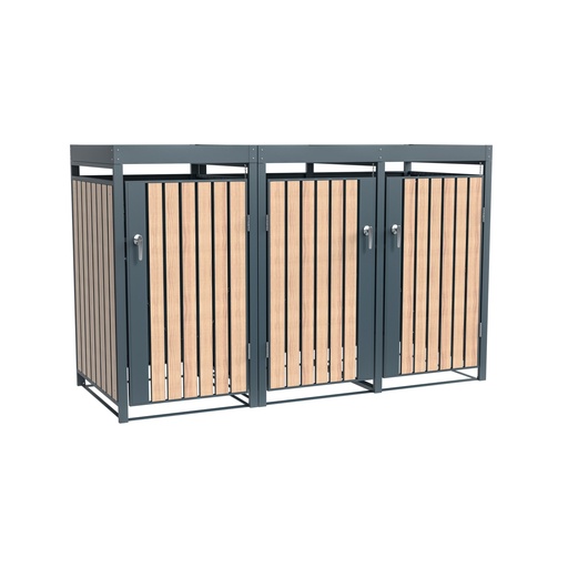 "Westmann Mülltonnenbox Planta 3er anthrazit (3× 240 L) image"