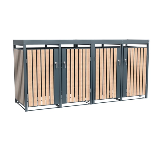 "Westmann Mülltonnenbox Planta 4er anthrazit (4× 240 L) image"