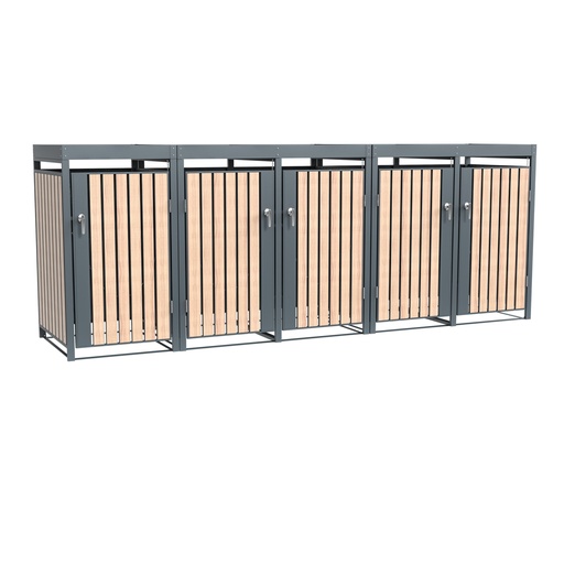 "Westmann Mülltonnenbox Planta 5er anthrazit (5× 240 L) image"