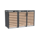 Westmann Mülltonnenbox Lacina 3er holzoptik (3× 240 L)