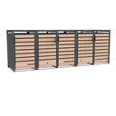 Westmann Mülltonnenbox Lacina 5er holzoptik (5× 240 L)
