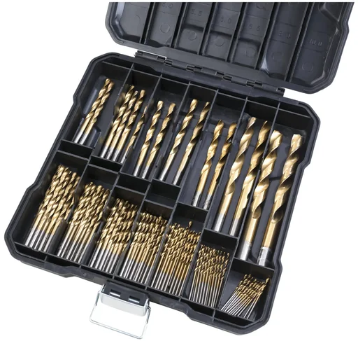 "100-teiliges Titan HSS Bohrer Sortiment inklusive 100 ml Rostlöser gratis image"