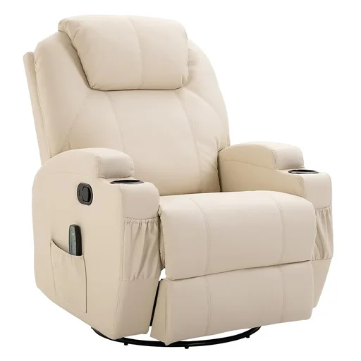 "Massagesessel Relaxsessel Fernsehsessel Massagefunktion 5 Massage-Modi Liegefunktion PU-Leder Holz Metall Schaumstoff image"