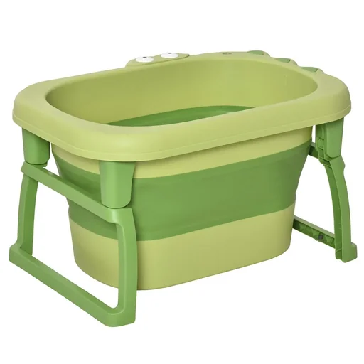 "faltbare Babywanne Babybadewanne 2 in 1 Design mit rutschfesten Fußpolster Stützstangen Hocker faltbare Babywanne Badewa image"