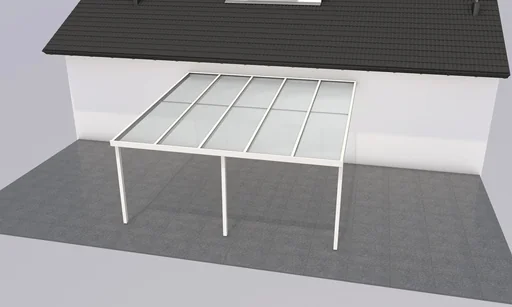 "Terrassendach Premium, weiß, 5100 x 5060 mm - Acryl Stegplatten 16mm, bronze image"
