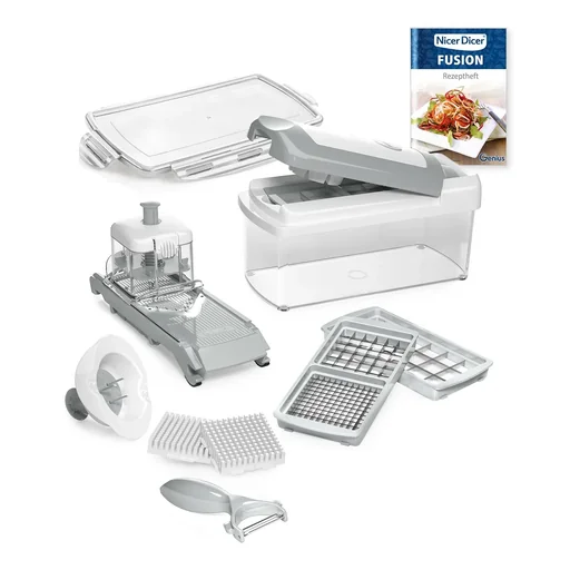 "Nicer Dicer Fusion, Set, Weiß/ Grau, 14-teilig image"