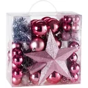 Weihnachtskugeln - Christbaumschmuck - Rosa 77 Stk.